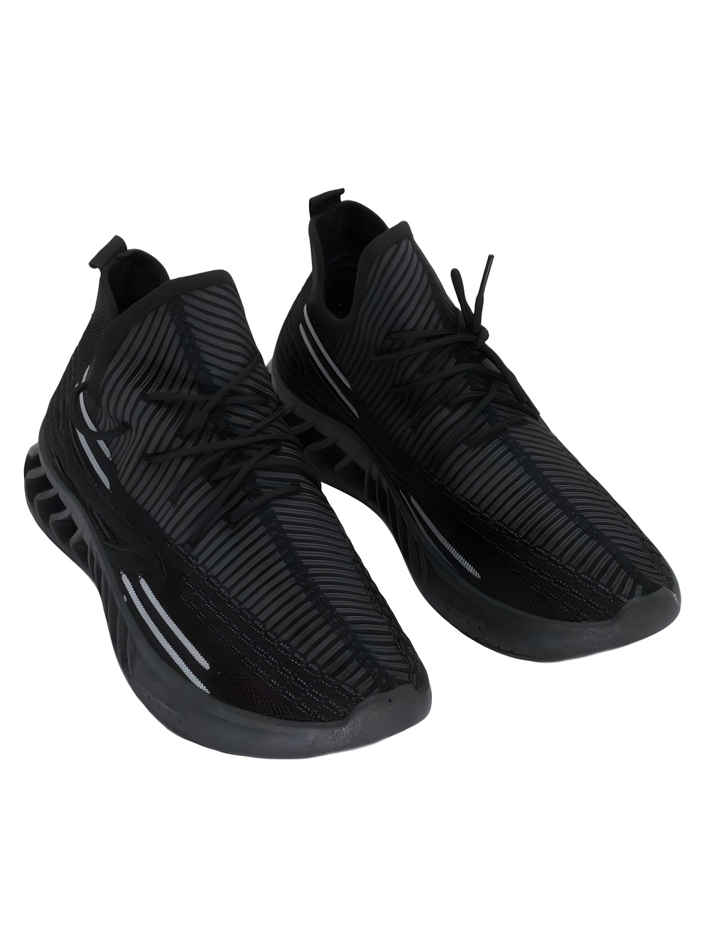 Akademiks Mens Fit 2.0 Knit Jogger Sneakers Black Gray Size 8M